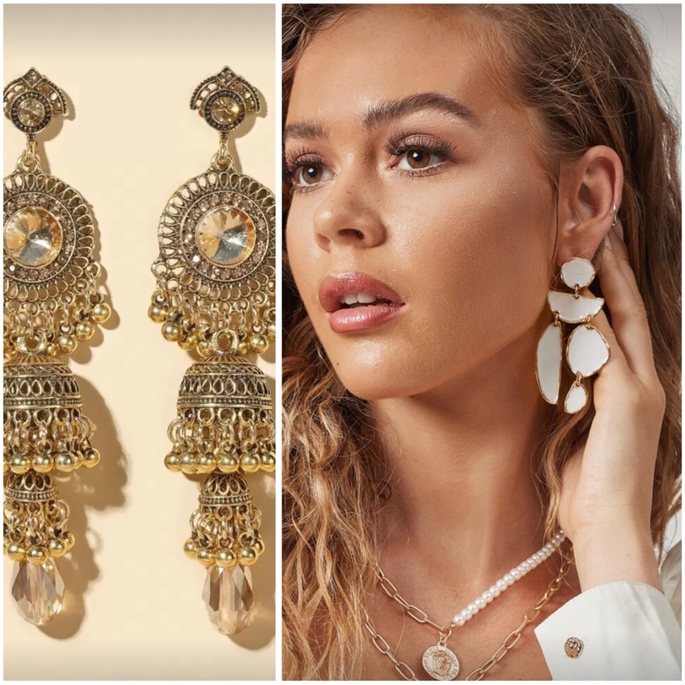 2 Pairs of Elegant Dangle Earrings